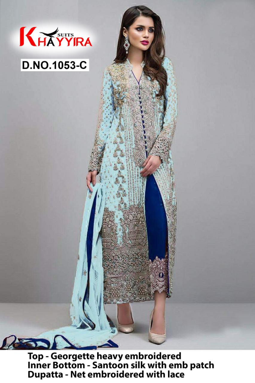 PAKISTANI SUITS D NO 1053C BY KHAYYIRA